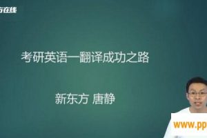 唐静-2021新东方英语考研直通车唐静翻译基础【英语一】